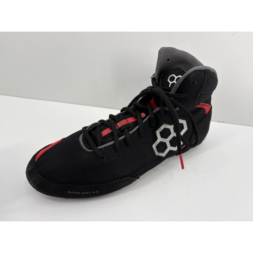 RUDIS Colt 4.0 Wrestling Shoes Black Red Mens 10.5 Women's 12 High Top